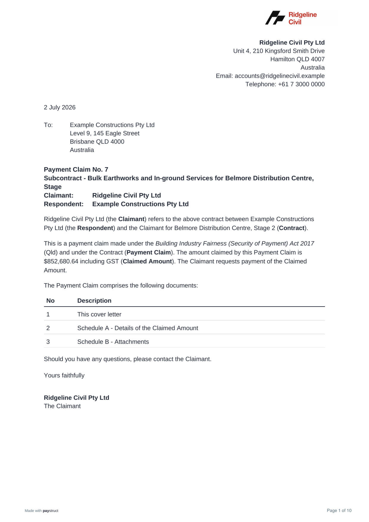 Cover letter (optional)